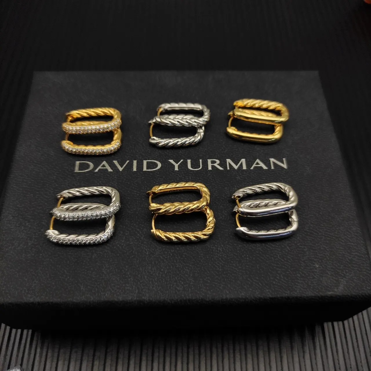 David Yurman Gold 24.3×15.9mm Smooth Hoop Earrings